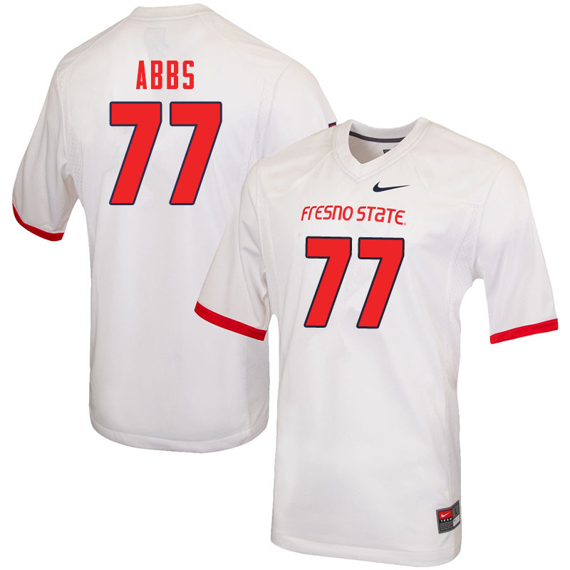 Men #77 Nick Abbs Fresno State Bulldogs College Football Jerseys Sale-White